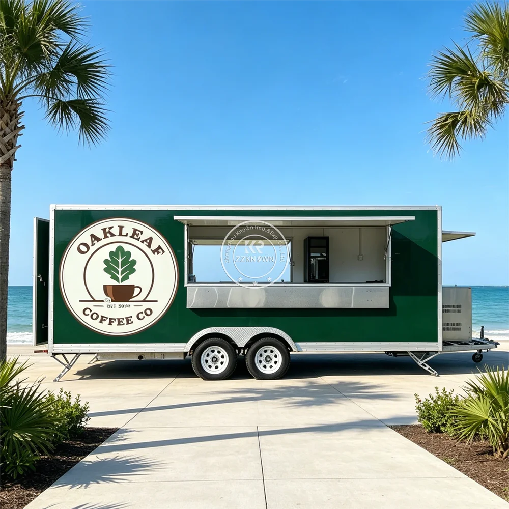 Mobile Concession Coffee Ice Cream Cart Stainless Steel Food Trailer Custom Fried Chicken Catering Food Truck For Sale