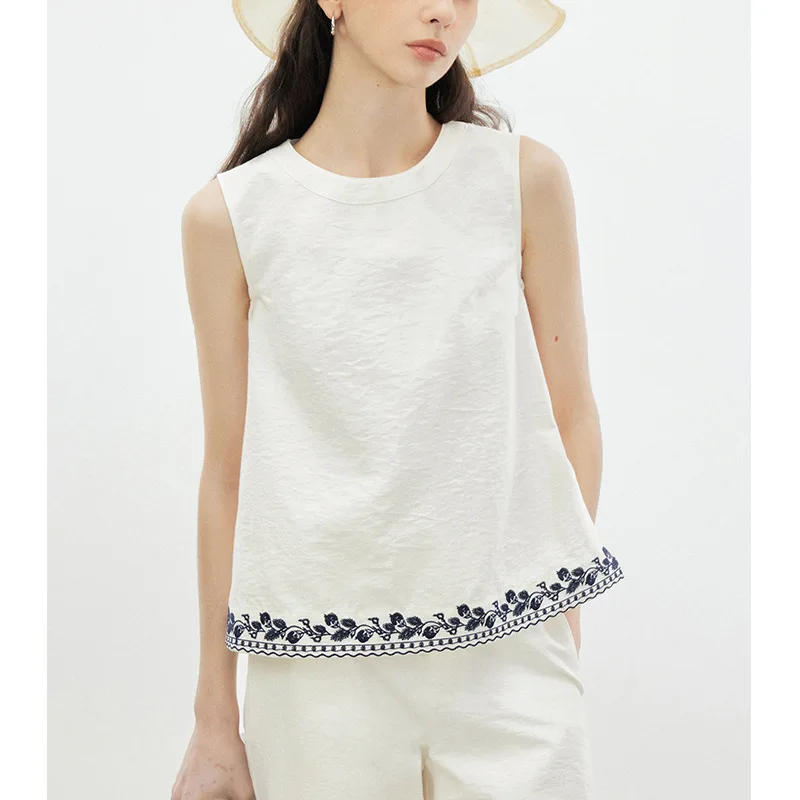 

Удобный плотный жилет А-силуэта с вышивкой для женщин, летний, новый, модный, для повседневной носки