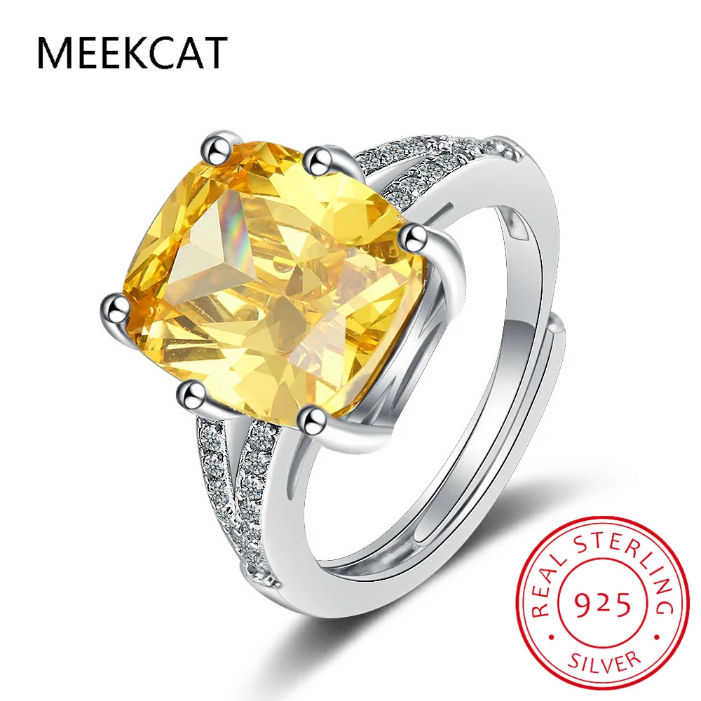 100% 925 Sterling Silver Created Moissanite Citrine Diamonds Gemstone Wedding Engagement Ring Fine Jewelry Gift Wholesale