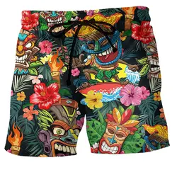 Men's Swimwear shorts Crânio 3D Impresso Surfing Board Shorts Crianças Praia Shorts Homens Swim Trunks Masculina Briefs Meninos Trunks