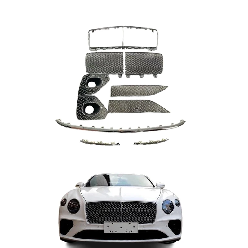

Front Bumper Grill Radiator Grille With ACC Side Mesh Lower Mesh for Bentley Bentayga 2021-2022