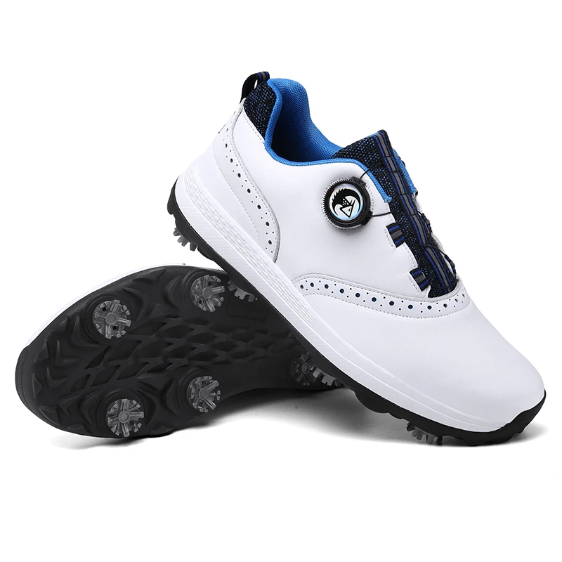 Zapatos de Golf informales con cordones rápidos, zapatillas de Golf impermeables y antideslizantes, calzado de golfista profesional para hombres, zapatos deportivos para caminar