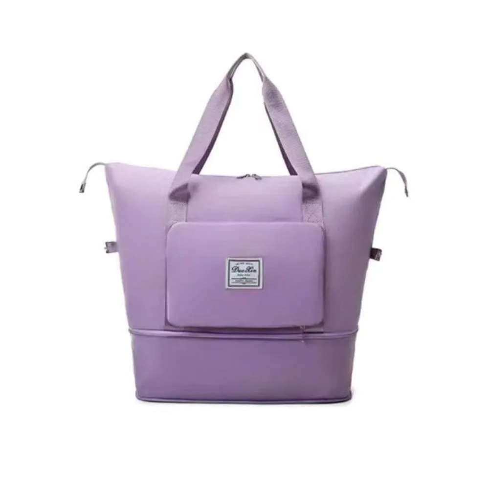 

Portable Oxford Carry On Travel Bag Foldable Scalable Sports Fitness Bags Wet Dry Separation Waterproof Storage Handbag Outdoor