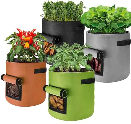 

A set of 4 40 liter plant planting bags, non-woven planting bags with handles