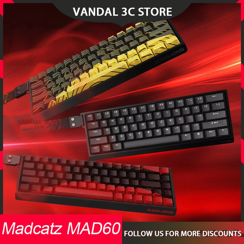 Madlions Mad 60he Magnetic Switch Mechanical Keyboard Mad68 Wired Keyboard Hot Swap Mad60he Custom Esports Gamer Keyboard Gifts