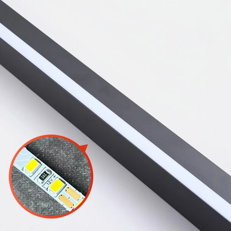 Imagem -05 - Impermeável Long Strip Wall Light Lâmpada Moderna Varanda Jardim ao ar Livre Ip65 Ac85265v 60cm 80cm 100cm