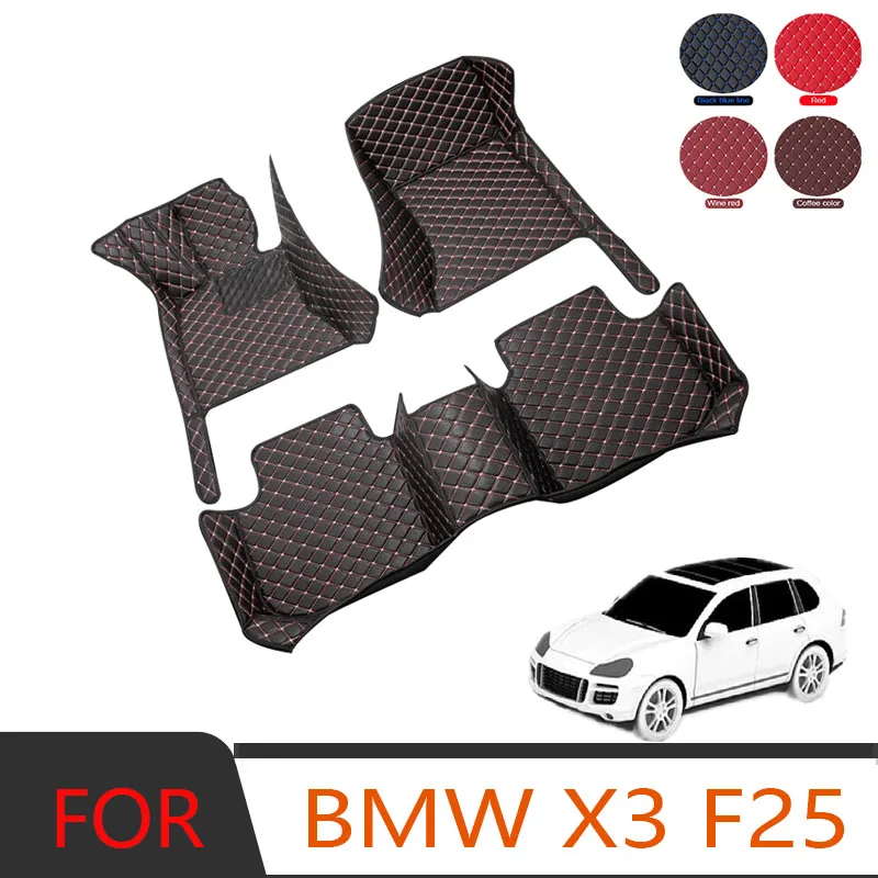 

Car Floor Mats For BMW X3 F25 MK2 2011~2014 Leather Luxury Mat Protective Pad Rug Covers Carpet Car Accessories Interior Parts