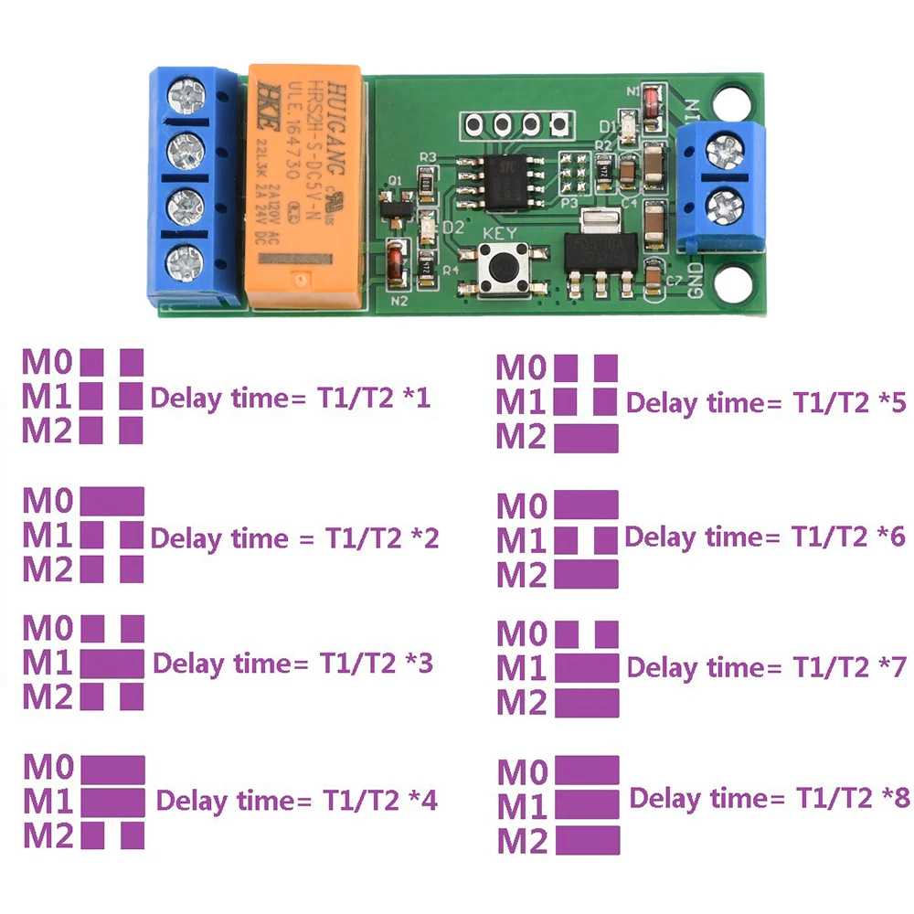 DC Motor Reverse Polarity Switch Module DC 5V 6V 9V 12V Time Adjustable Delay Relay 2A Drive Current Signal Generator Board