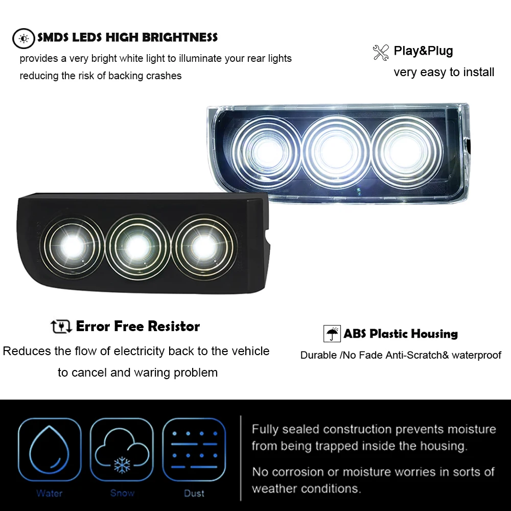 Smoked Lens LED Rear License Plate Warning Light Reverse Tag Lamp For Land Rover Range Rover L322 2003-2012 OEM#XFD000043 White - Image 6