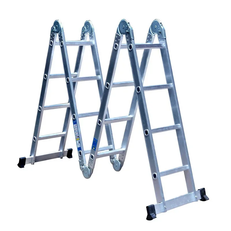 4*4 Practical Aluminum Alloy Folding Ladder 16-stage Joint Telescopic Construction Ladder Adjustable Telescopic Ladder YZ