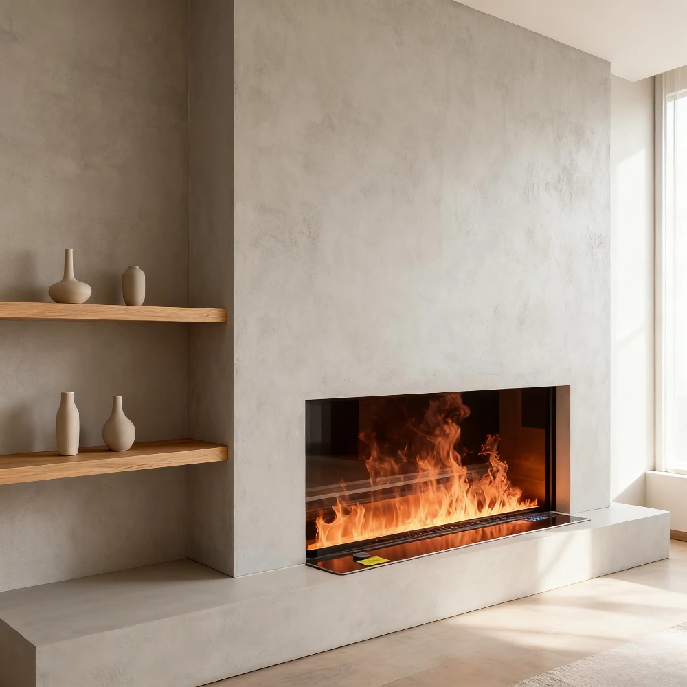 مدفأة إلكترونية مصدر ضوء LED لوحة رفيعة للغاية مدفأة الانحلال ثلاثية الأبعاد مدفأة بخارية قائمة على الأرض-متنقلة وأنيقة #2