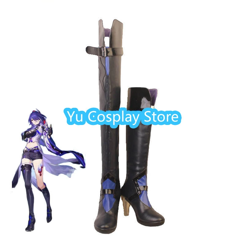 Game Honkai Star Rail Acheron Cosplay Shoes Halloween Carnival Boots Cosplay Prop PU Shoes Custom Made