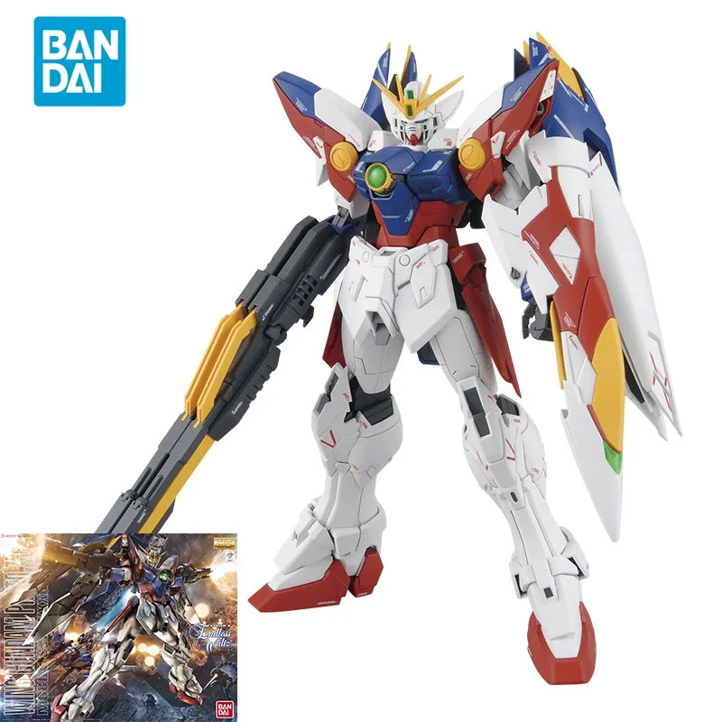 Bandai Original GUNDAM Anime Model MG 1/100 WING GUNDAM PROTO ZERO  Action Figure Assembly Model Toys Gifts for Children