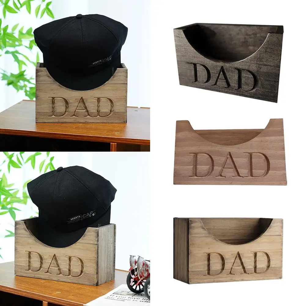 Wooden Dad Hat Stand Hat Organizer Baseball Hat Holder Display Caps Hat Stand For Bedroom Dad Grandpa Father's Day Gift N4p0