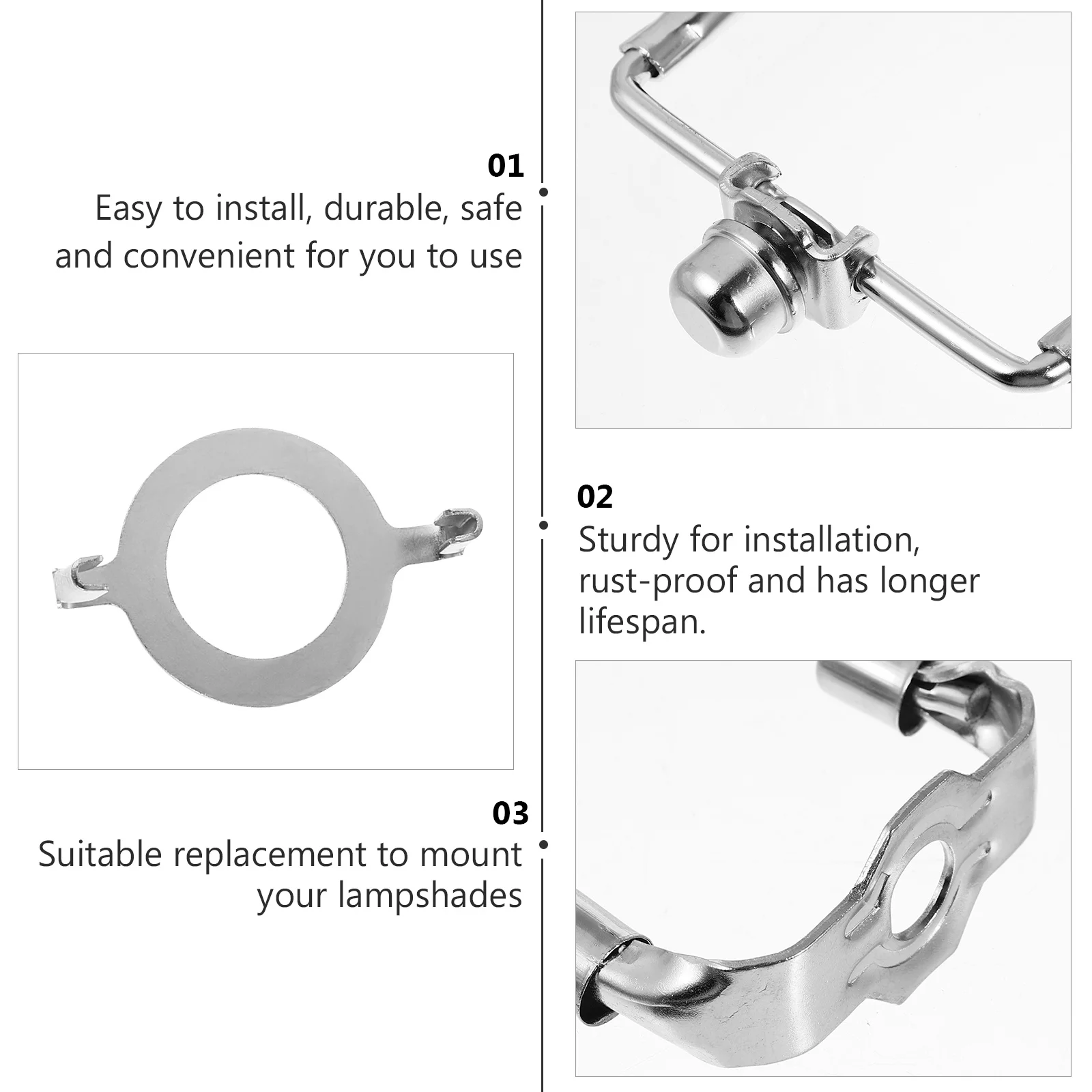 

Телескопический железный абажур, комплект держателей для арфы, прочные детали лампы «сделай сам», для ремонта настольного торшера и адаптер для домашнего декора