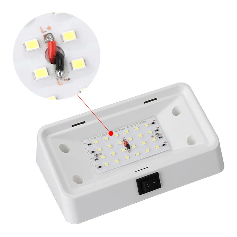 2 Set 12V 24 LED RV Porch Light with Switch Wall Mount Waterproof Lighting Lamp Motorhome Camper Trailer Roof Light RV Accessory