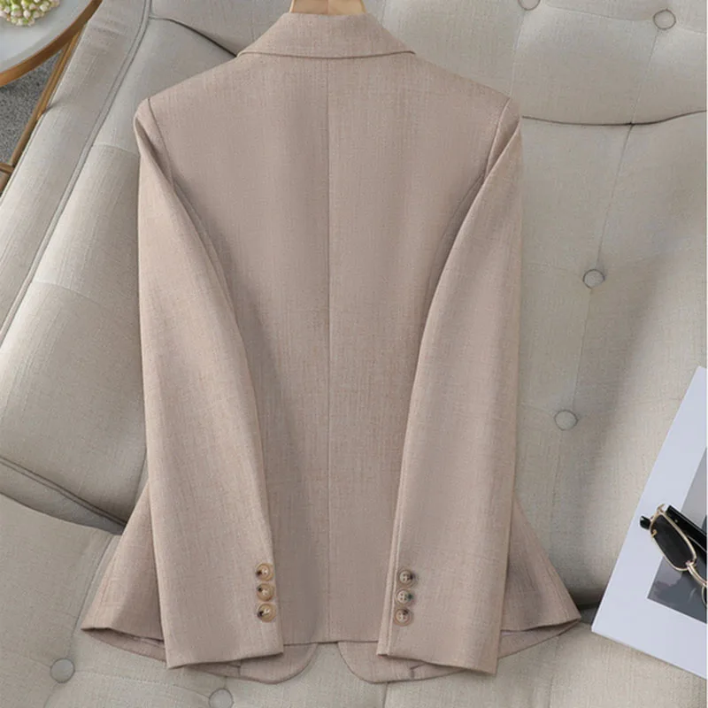 New Ladies Formal Blazer Women Long Sleeve Single Button Slim Business Work Jacket Coat Female Spring Autumn Suit Jacket Outwear