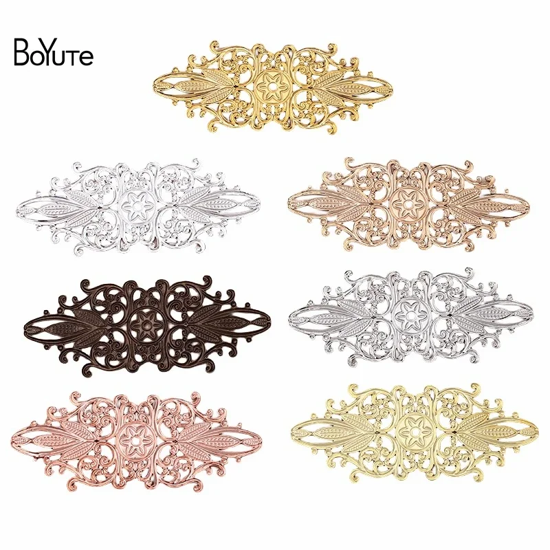 

BoYuTe (20 Pieces/Lot) 35*87MM Big European Filigree Flower Plate Materials Metal Brass Diy Jewelry Making Accessories