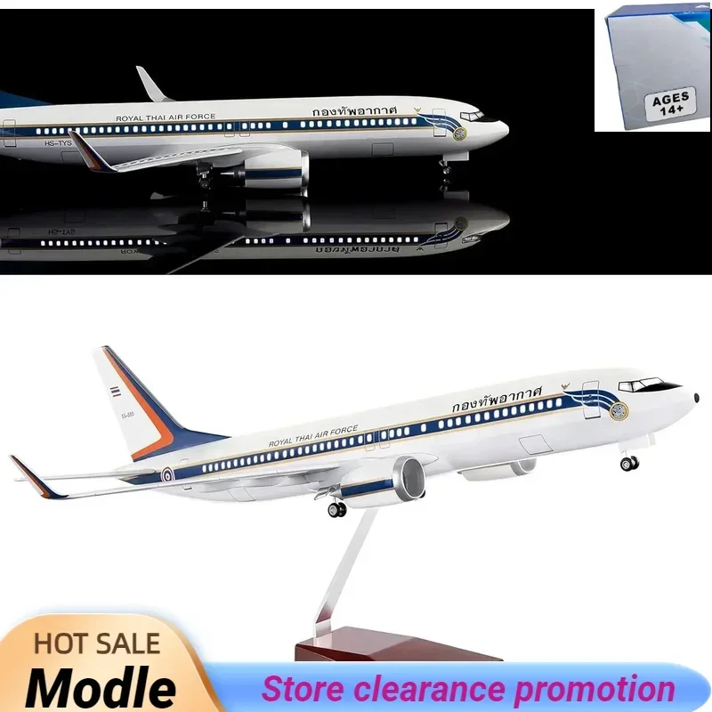 

New Thailand Air Force B737 Plane Model 47cm 1:130 Scale Model Metal Model Planes Kits Display Diecast Airplanes with LED Light