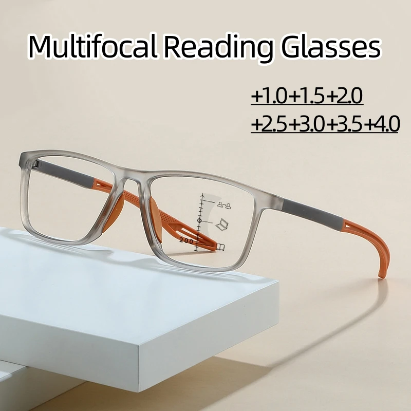 

Sports Progressive Multifocal Reading Glasses Women Anti-blue Light Presbyopia Ultralight TR90 Frame Near Far Sighted Eyeglasses