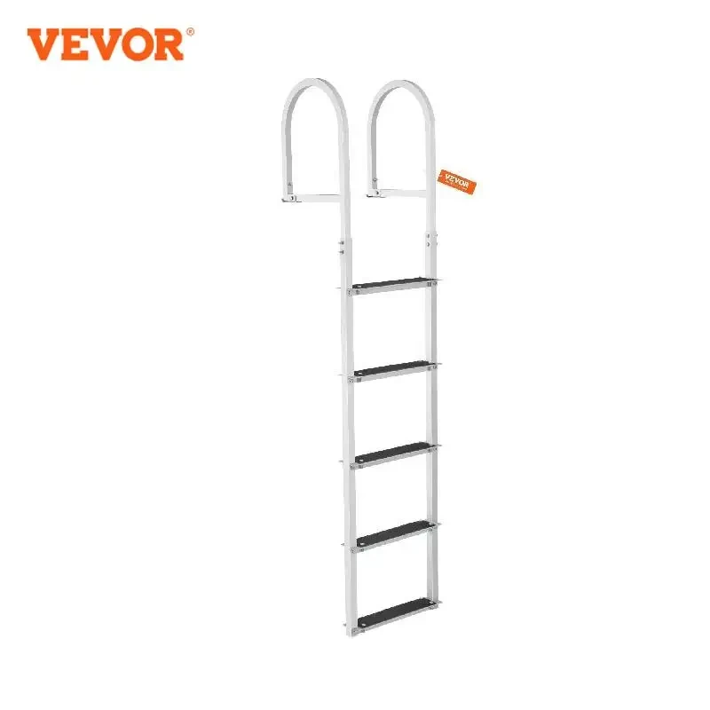 

VEVOR 3/4/5 Steps Removable Dock Ladder 350/500Lbs Load Pontoon Boat Ladder with Rubber Mat for Lake, Marine Boarding, Pool