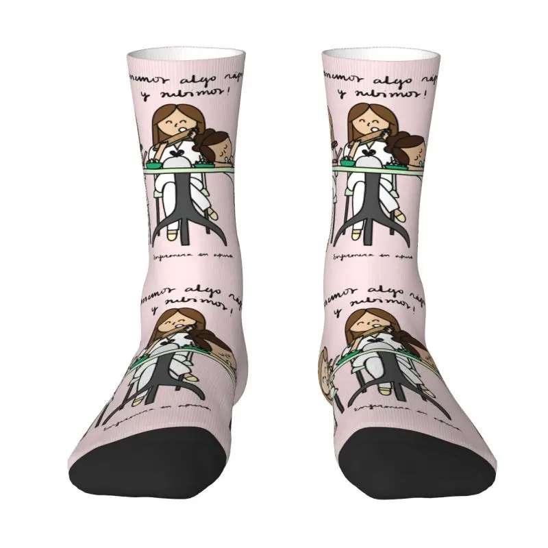 Enfermera En Apuros Doctor Nurse Medical Dress Socks Men's Women's Warm Funny Novelty Crew Socks