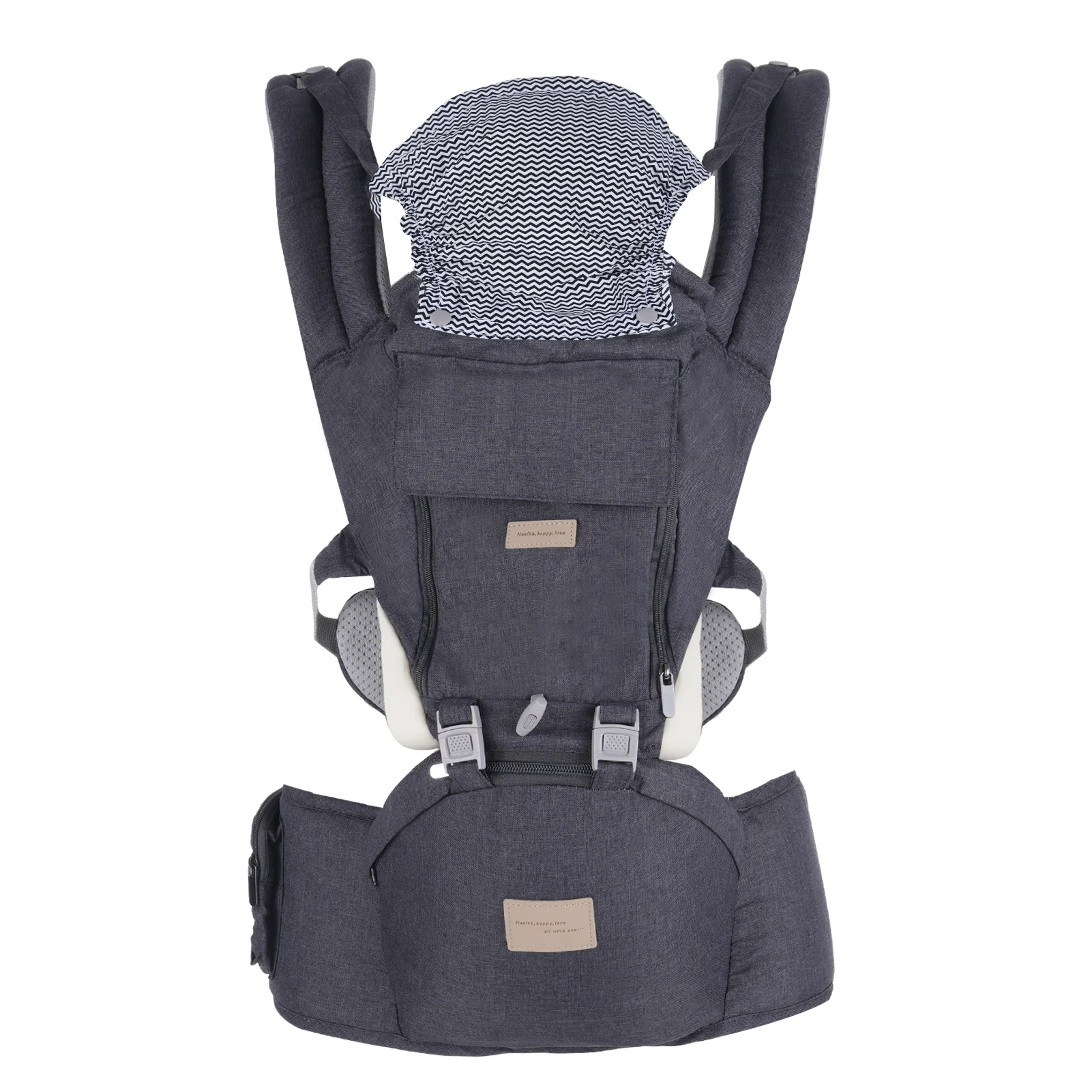 Porte-bébé ergonomique américain avec siège de hanche, Positions de transport multiples, soutien lombaire, tabouret de taille coudé, doux et respirant