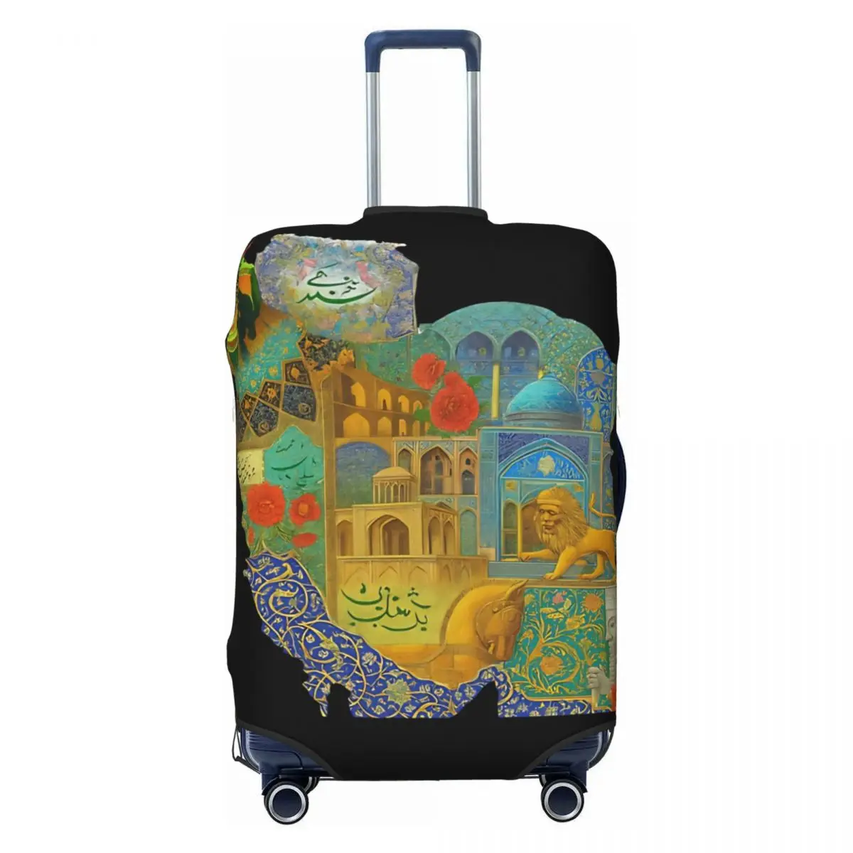 

Map Of Iran Collage Persian Empire Art Suitcase Cover Holiday Practical Luggage Supplies Travel Protection