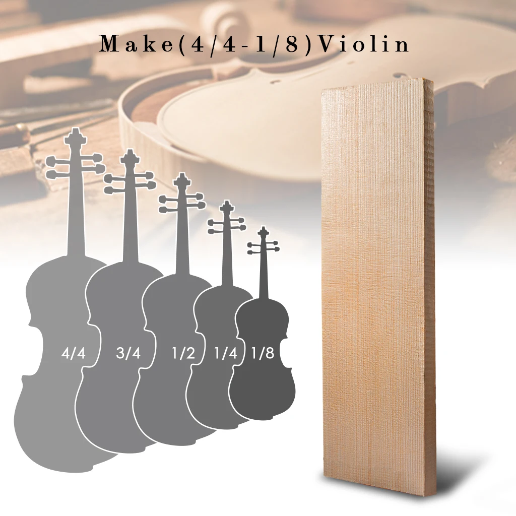 

NAOMI Aged Dried Violin Spruce Wood Block Russia Top Spruce Wood 405*120*48MM For 4/4-1/8 Violin Fiddle Tonewood Yeso Spruce