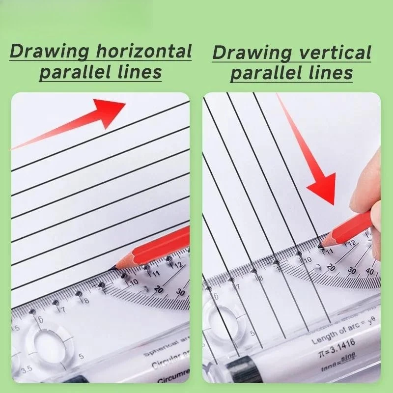 كرة الفضاء الموازية المتداول حاكم متري الرسم متعددة الوظائف أداة صغيرة/كبيرة الحجم 15/30 سنتيمتر واضح المتداول المهندس المعماري التقنية