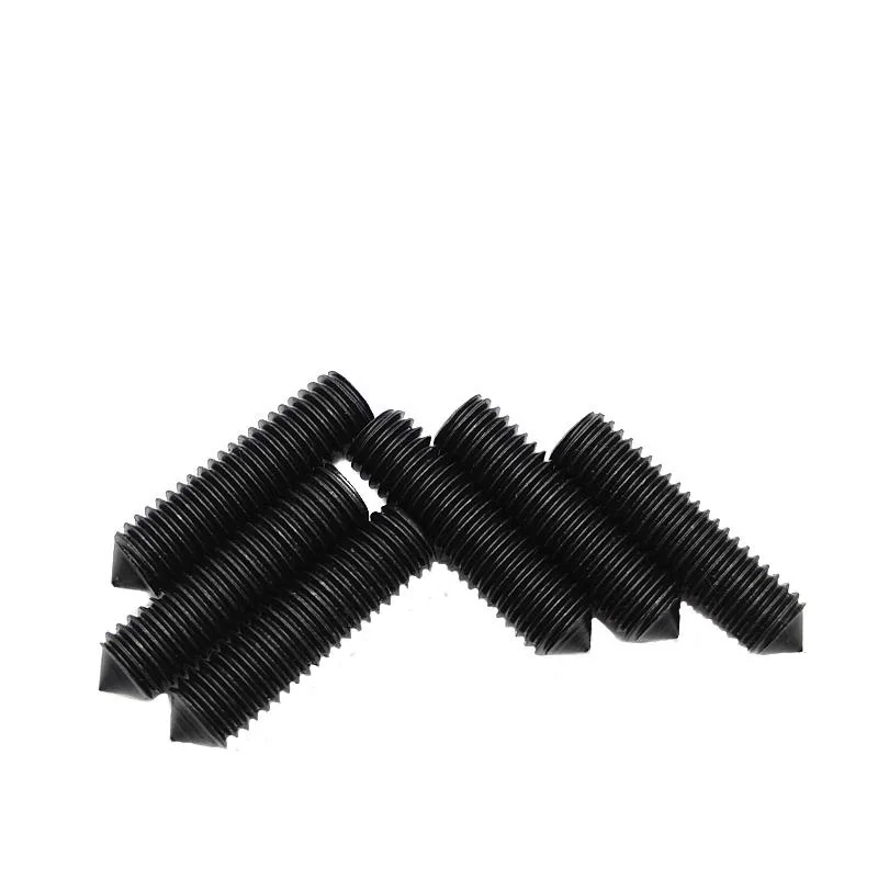 1~20Pcs M2~M16 Grade 12.9 Black Carbon Steel Hex Socket Hexagon Cone Point Grub Set Screw Bolt Tapered End