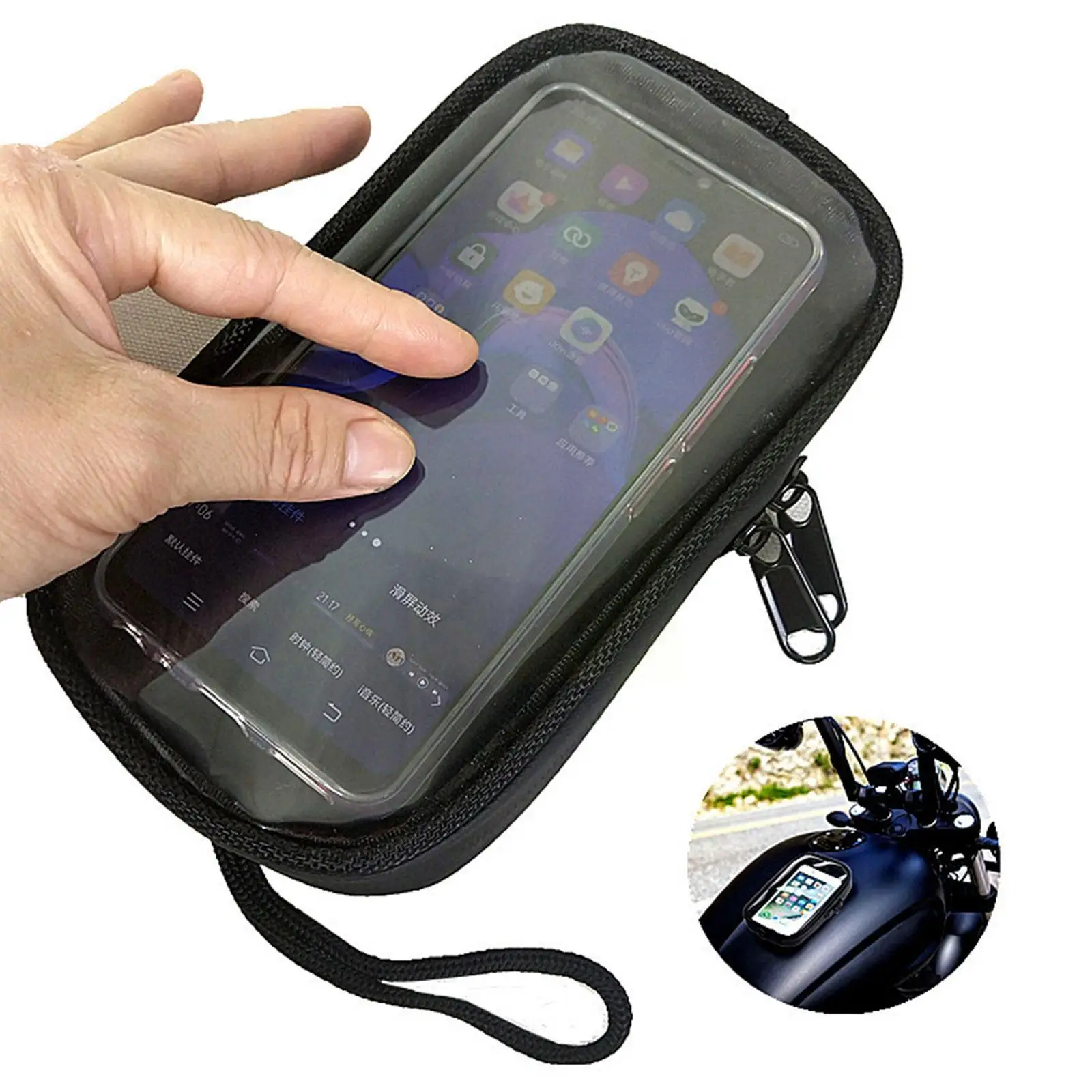 Motorcycle Fuel Tank Bag Magnetic Fuel Tank Bag Bag Bag Cell Phone Pouch Holder Seat Phone Oil Mobile Phone J1L9