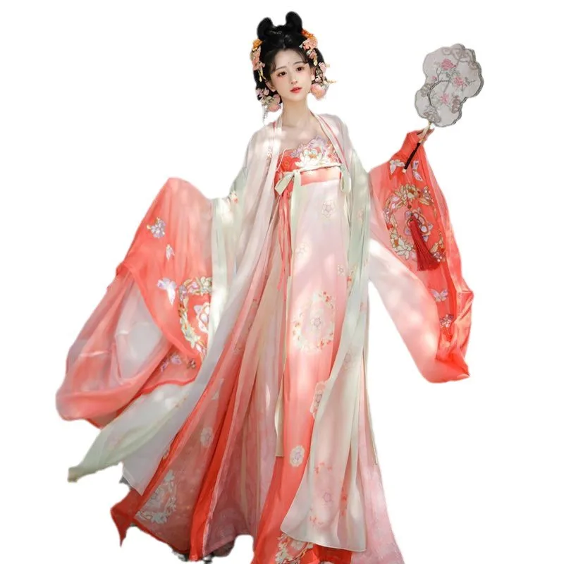 New Adult Female Butterfly Feather Clothing Hanfu Flower Quixote Skirt Embroidered Imperial Concubine Suit