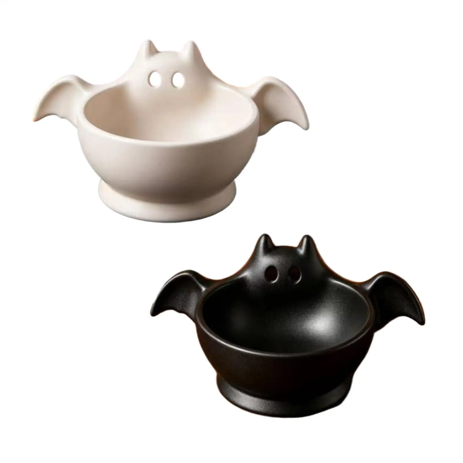 Halloween Candy Bowl Decorative Bat Tray for Entryway Table Ghost Trinket Dish Pet Food Serving Holder Gothic Home Decor