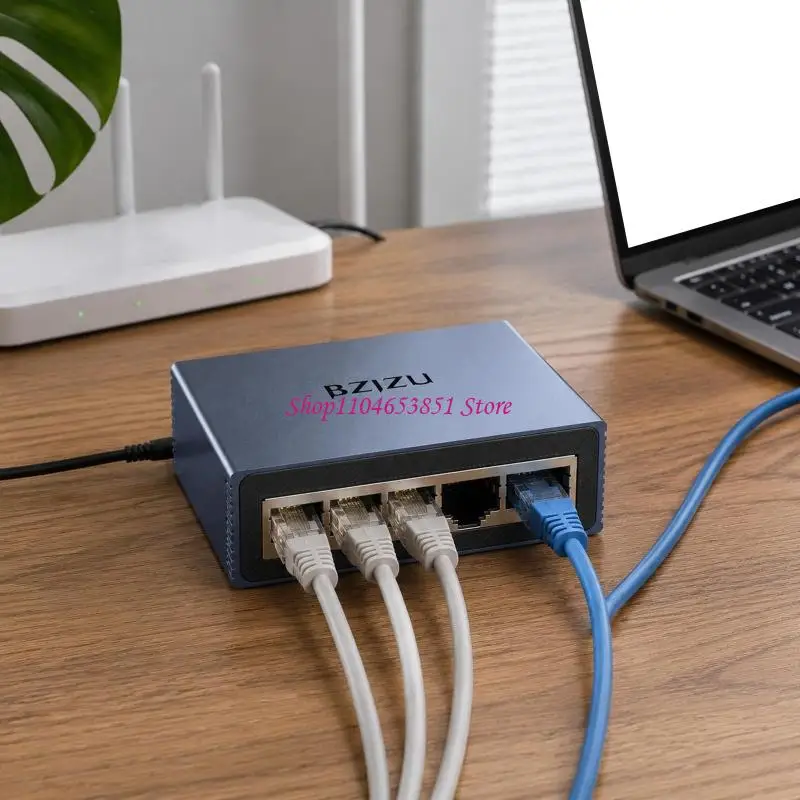 Desktop 4 Port Gigabit Ethernet Device for Small Office Cable Sharing 