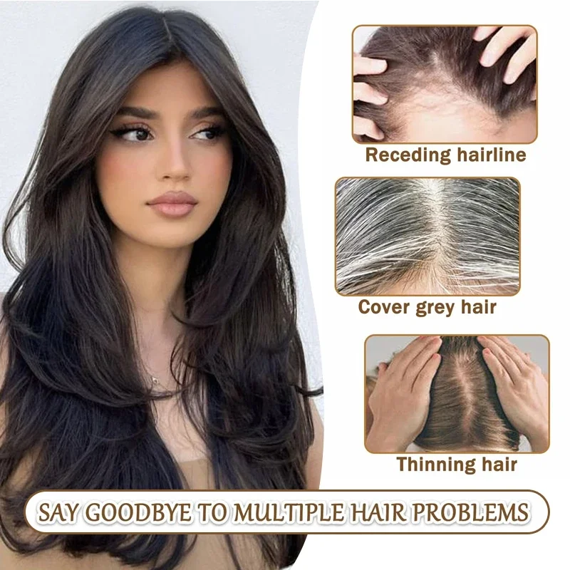 100% Human Hair Silk Base Lace Wigs Clip in One Piece Hair Extensions Top Wig Piece for Women with Thinning Hair Accessories