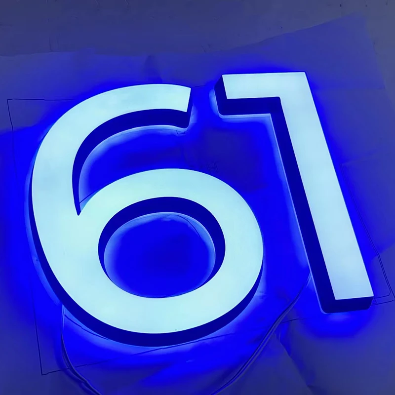 

Custom LED House Number Outdoor Waterproof 3D Acrylic Illuminated House Sign Modern Residential Door Plates Lighted House Number