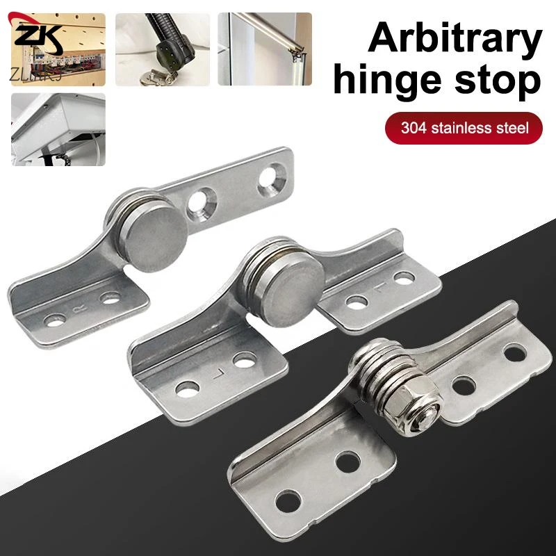 (ZYDD01) 1Pcs Adjustable Arbitrary Hinge Stop Stainless Steel Damping Hinge Nothing Frame Hinge Damping Shaft Positioning Hinge