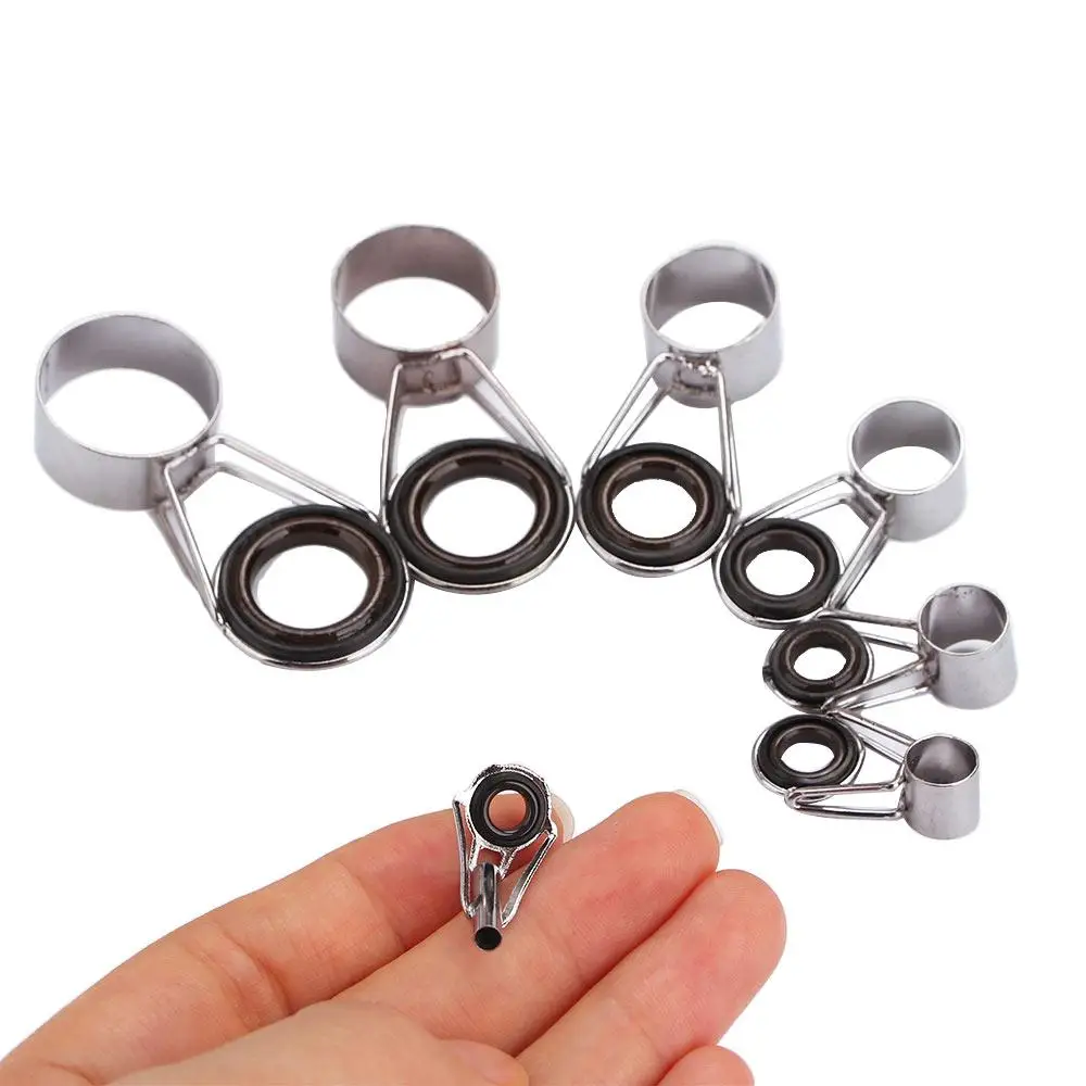 7 Sizes Line Rings Eye Guide Tip Repair DIY Tool 7PCS Fishing Rod Guides Raft Rod Accessories