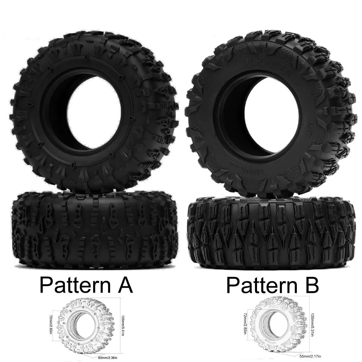 NEW ENRON Rubber 2.6 inch RC Crawler Tire Tyre For 1/10 1/7 1/8 MK07 YIKONG 4082 KM2 AXIAL