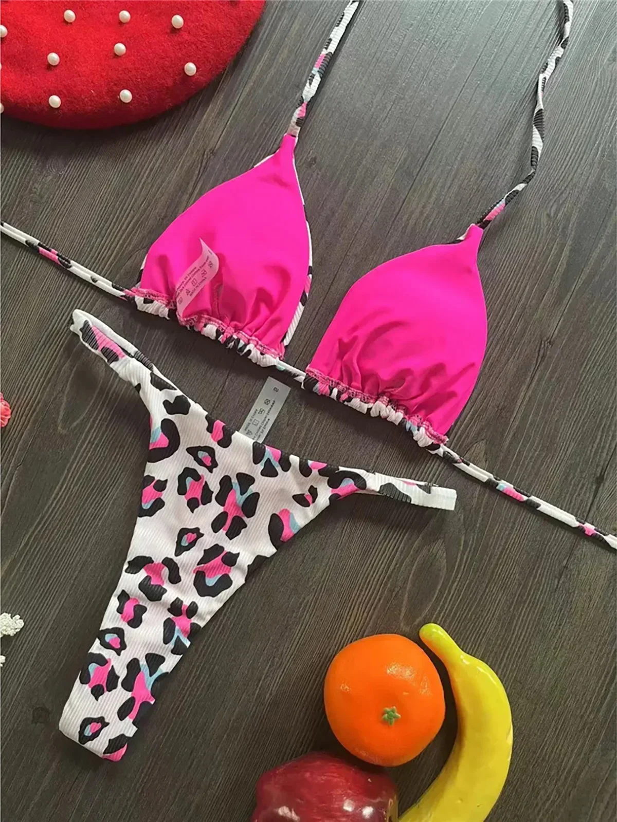 Sexy Printed Halter Mini Micro Thong Bikini Female Swimsuit Women Swimwear Two-pieces Bikini set Bather Bathing Suit Swim