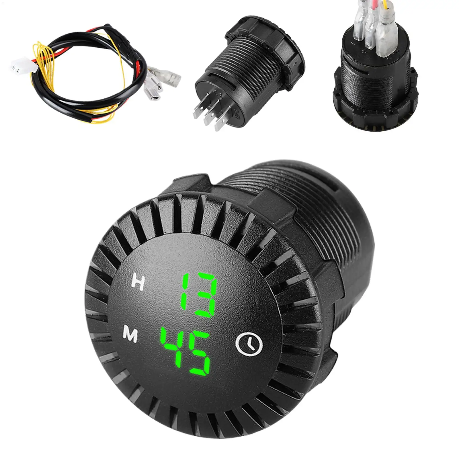 Clock For Motorcycle Waterproof 12V 24V Electronic Watch Motorbike Mount Digital Clock For Men Women Drivers Owners Commuting