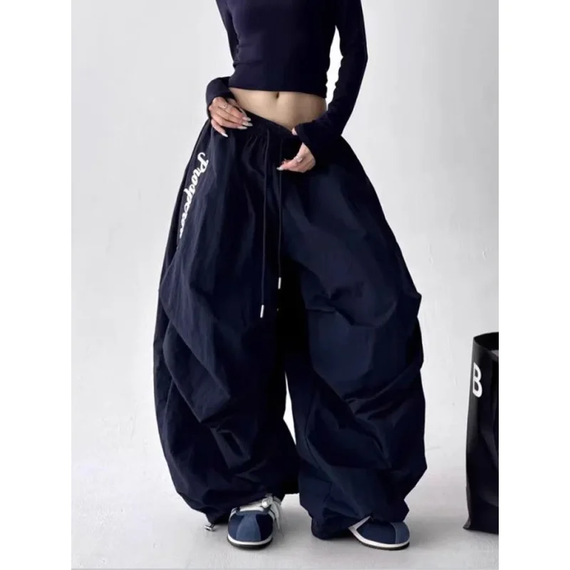 

American Y2K Paratrooper Pants Women Hip Hop Oversize Loose High Waist Cargo Pant Harajuku Summer Retro Streetwear Bf Trousers