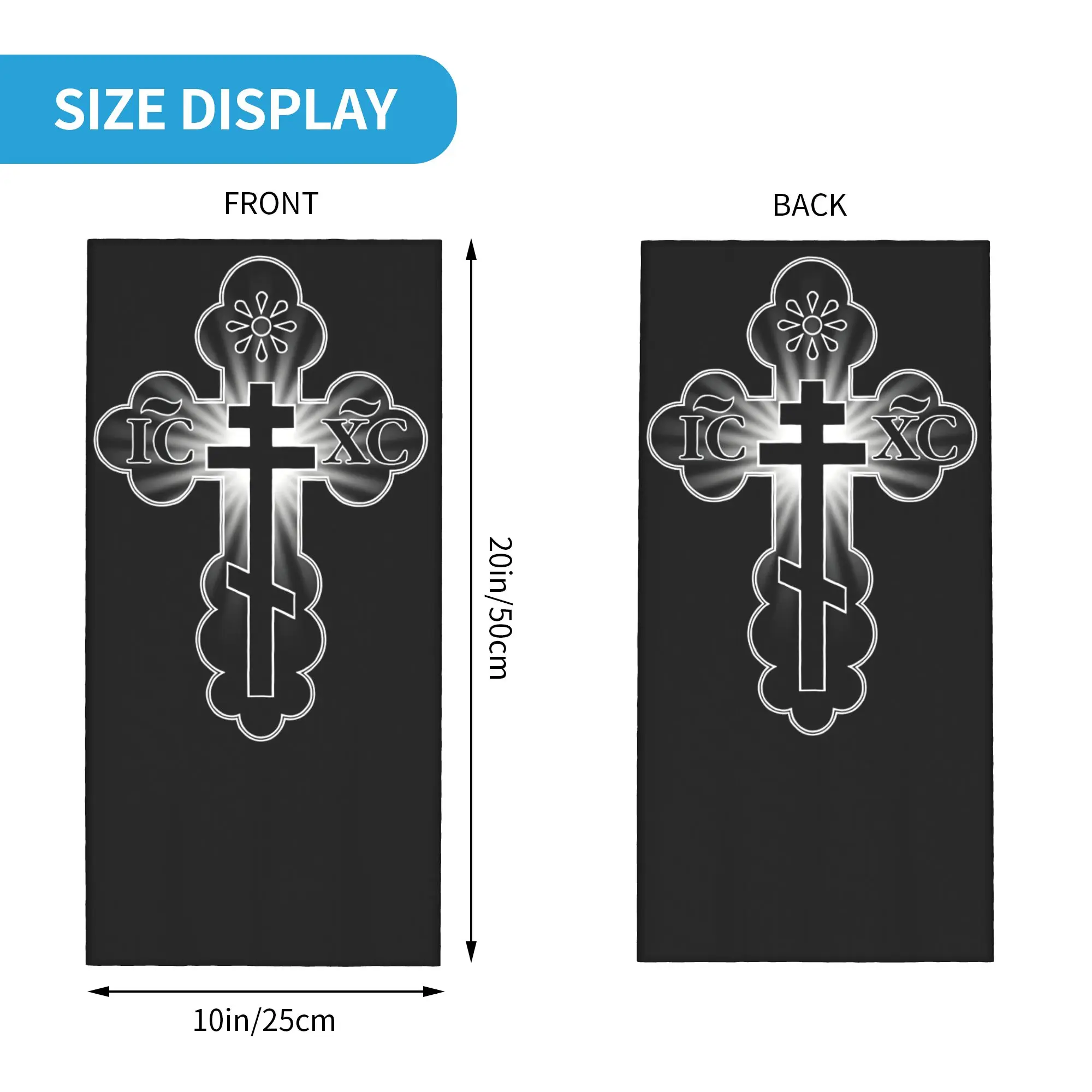 Custom Eastern Orthodox Great Schema Golgotha Cross Bandana Neck Gaiter UV Face Scarf Cover Men Women  Headwear Tube Balaclava