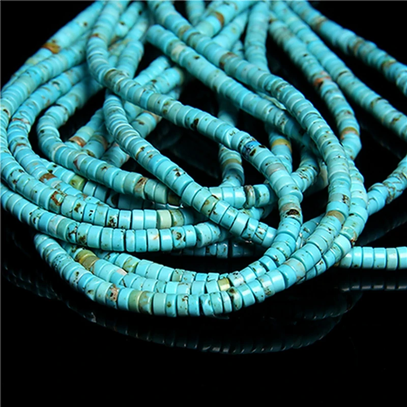 New Arrival Natural Stone Bead Blue Turquoises Flat Rondelle Round Square Shape Loose Spacer Beads For Jewelry Making Accessori