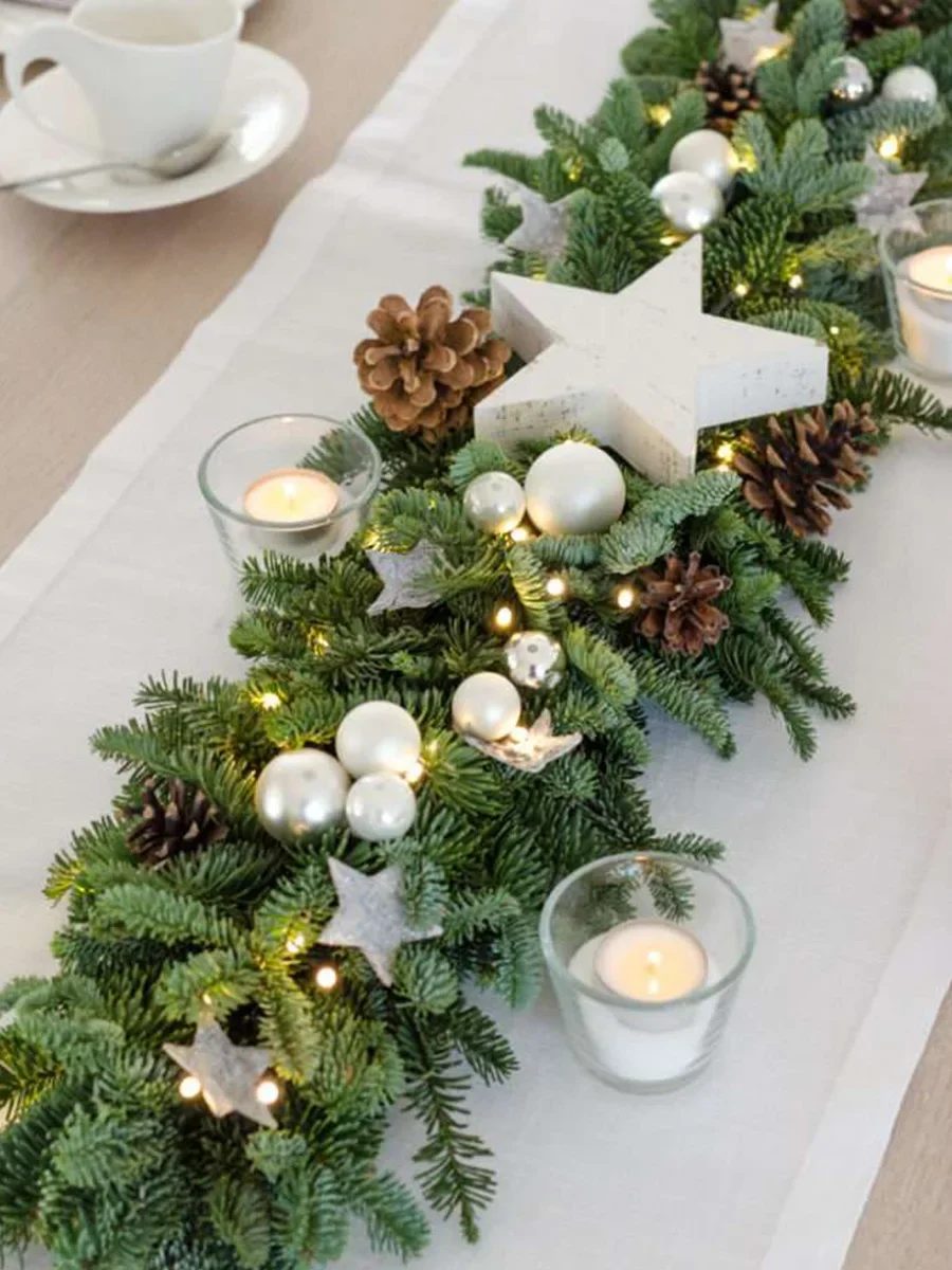 Premium Noveson Christmas Decoration PE Rattan Package Window Pendant Door Frame Dining Table Ornament Christmas Tree
