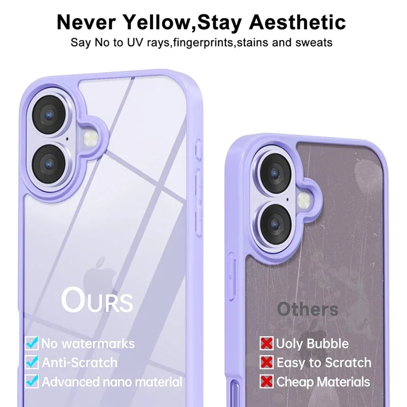 حافظة لهاتف آيفون 17 16 15 14 13 12 11 Pro Max X XS XR 8 7Plus غطاء خلفي شفاف مقاوم للصدمات #3