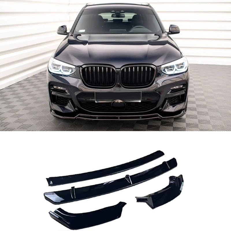 

For BMW X3/X4 G01/G02 2019-2021 Front Lip Spoiler SplitterBolt-on Bumper Body Kit 4-Piece Scratch-Resistant Car Mod Accessory