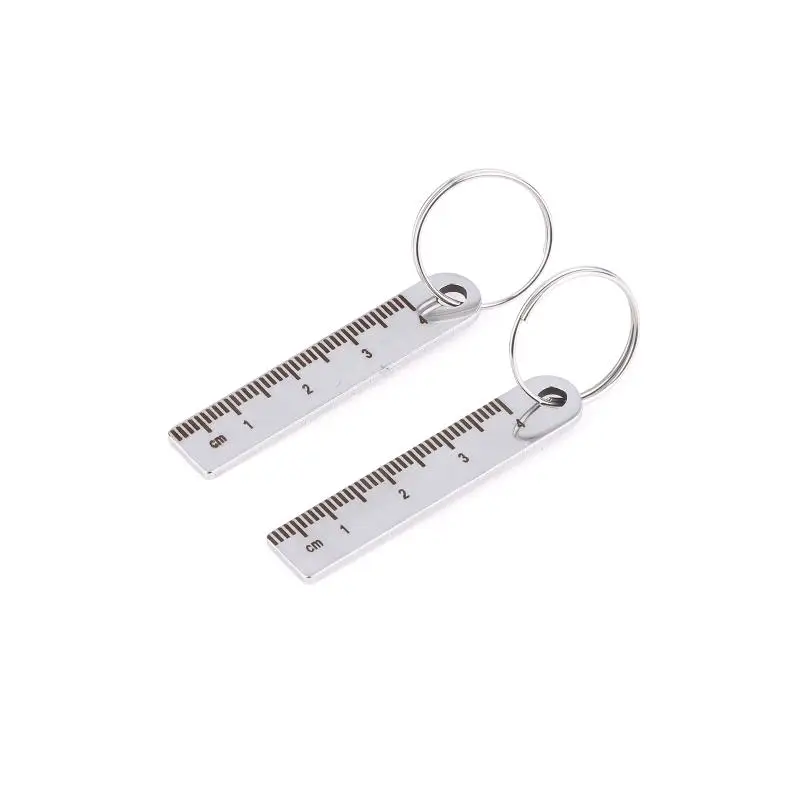Mini Edelstahl-Lineal Schlüsselanhänger | 1-5cm Tragbares Messwerkzeug Schlüsselanhänger (Diebstahlsicheres Messlineal) – Detail 15