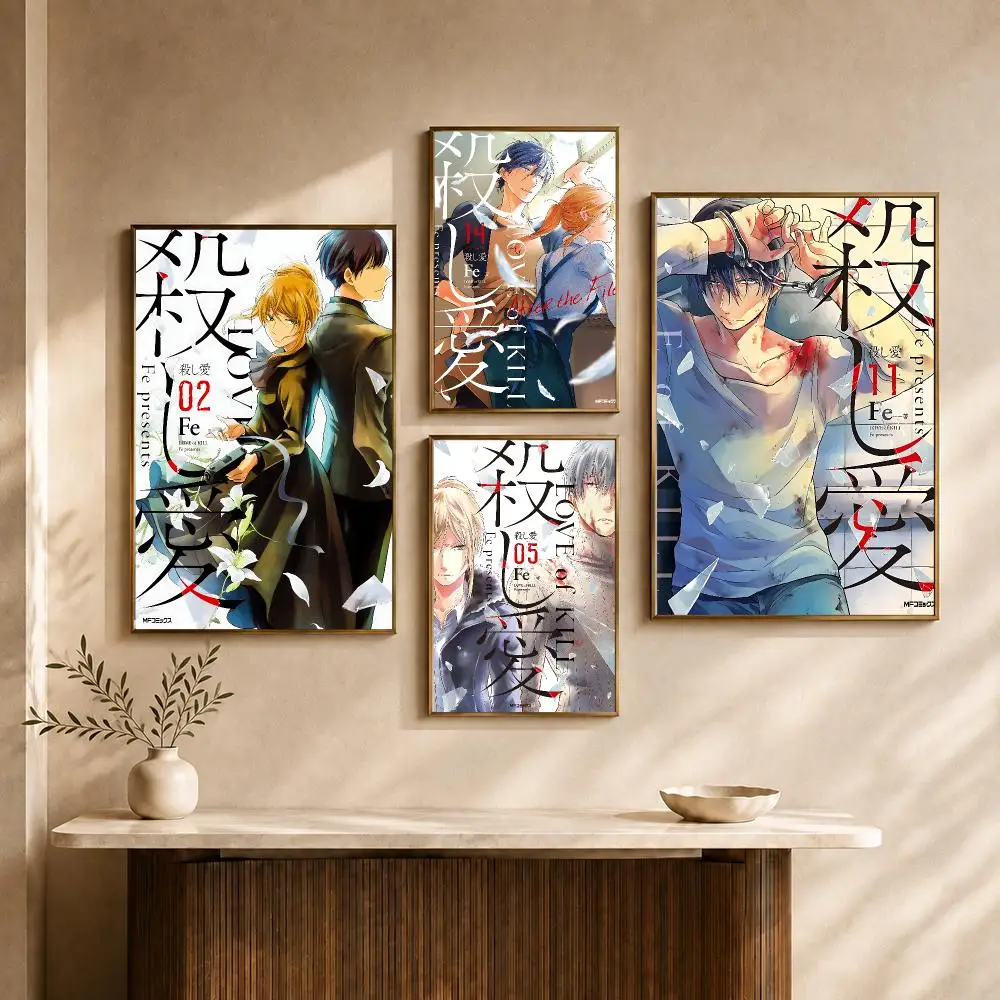 Manga Koroshi Ai Love Of Kill Romance Poster PP Decorative Poster Water-Resistant Print Apartment Dorm Office Cafe Gift
